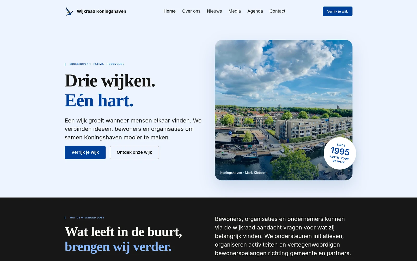 Websitepreview Een toegankelijke digitale plek voor Wijkraad Koningshaven