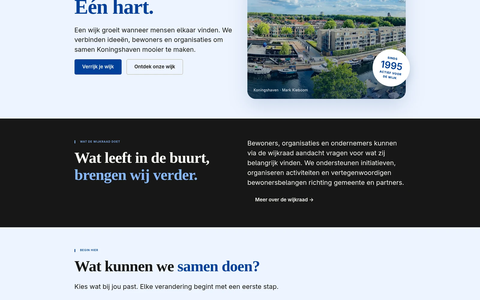 Projectbeeld 1 van Stichting Wijkraad Koningshaven