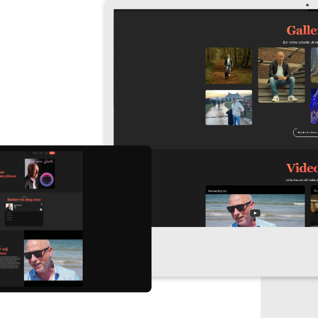 Strakke, toegankelijke website voor fans en optredens